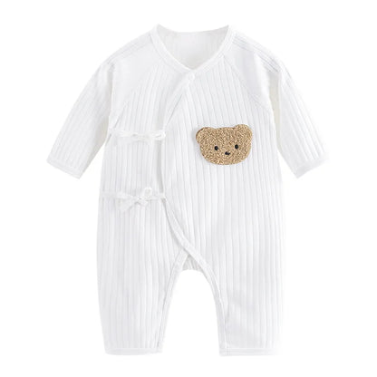Close-up of soft cotton baby romper fabric, suitable for sensitive newborn skin
