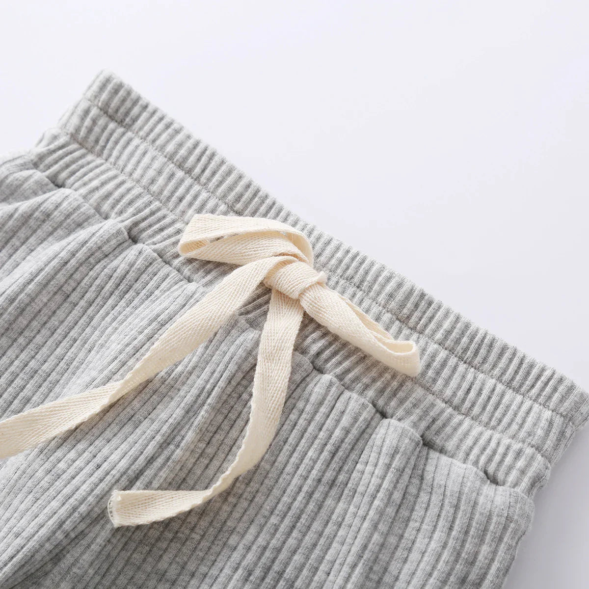 Organic cotton knit romper and pants set for newborn, gentle baby apparel