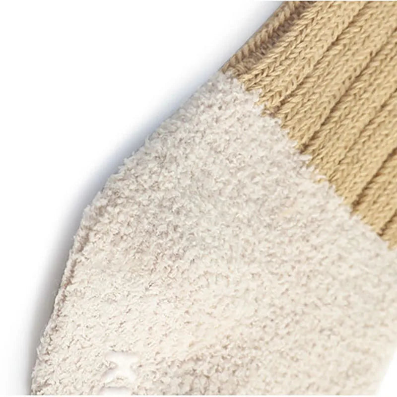 Patchwork design non-slip infant socks, warm and stylish for winter babies