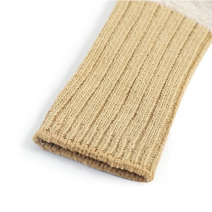 Newborn patchwork winter socks, warm and non-slip, perfect for cozy baby feet
