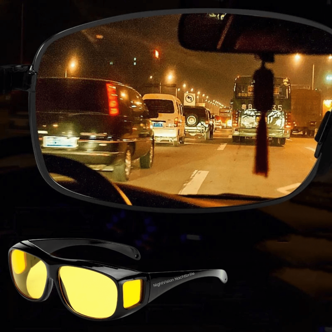 Stylish unisex glasses designed for night driving, featuring HD lenses to combat glare and improve visibility.