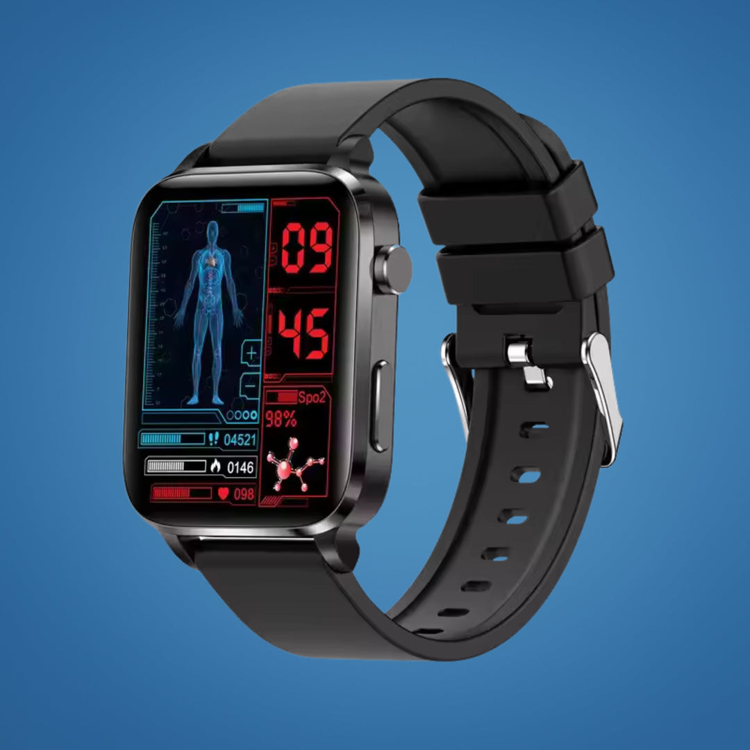 Adult wellness non-invasive glucose monitoring smartwatch, a reliable diabetes tracker & health watch.