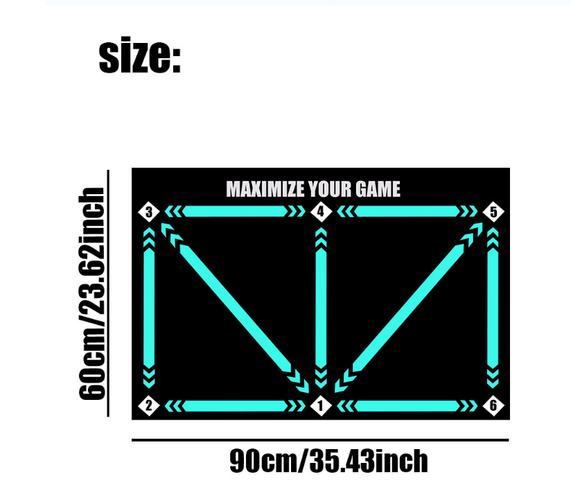 Non-slip soccer training mat for effective ball control, footwork & skill development at home.