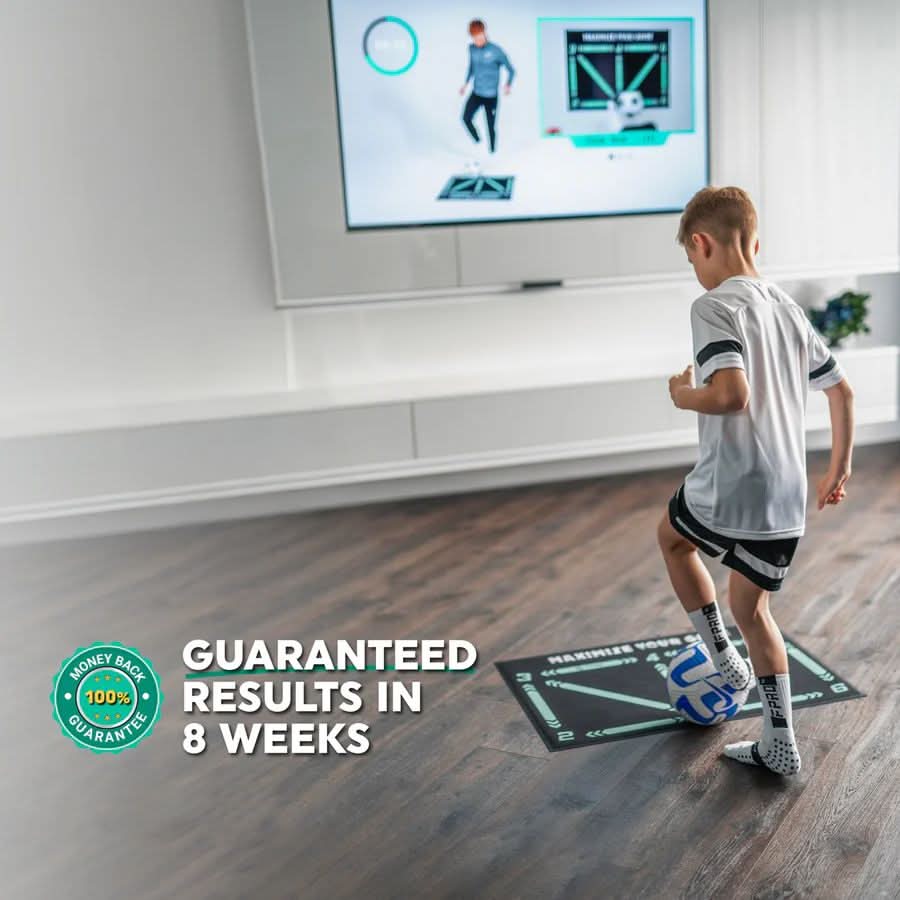 Durable non-slip soccer training mat for enhanced footwork, coordination, and technique practice.
