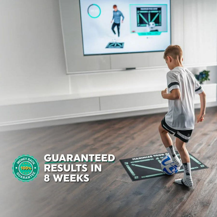 Durable non-slip soccer training mat for enhanced footwork, coordination, and technique practice.