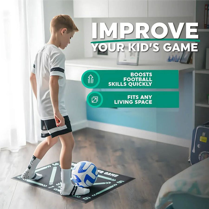 Improve soccer ball control, footwork & technique with this non-slip training mat for all skill levels.