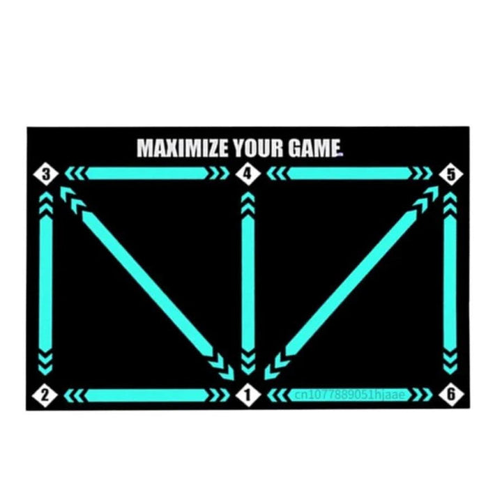 Safe, non-slip soccer training mat for intense indoor football skill drills and technique practice.