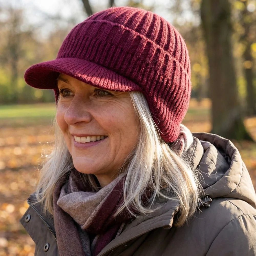 Unisex Nordic winter hat, warm & cozy for cold weather. Perfect fit beanie, stylish outdoor winter accessory.