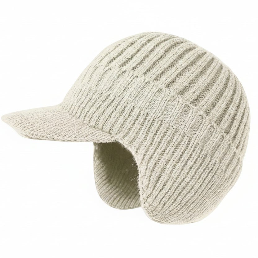 Enjoying winter activities with a warm & cozy Nordic hat. Perfect fit beanie, ideal for cold weather outdoor comfort.