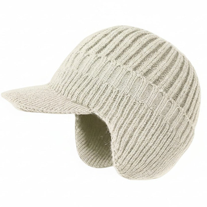 Enjoying winter activities with a warm & cozy Nordic hat. Perfect fit beanie, ideal for cold weather outdoor comfort.