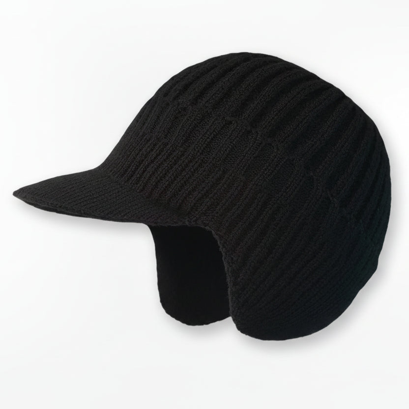 Man wearing a stylish Nordic winter hat, looking warm & comfortable. Perfect fit beanie for men's winter fashion.