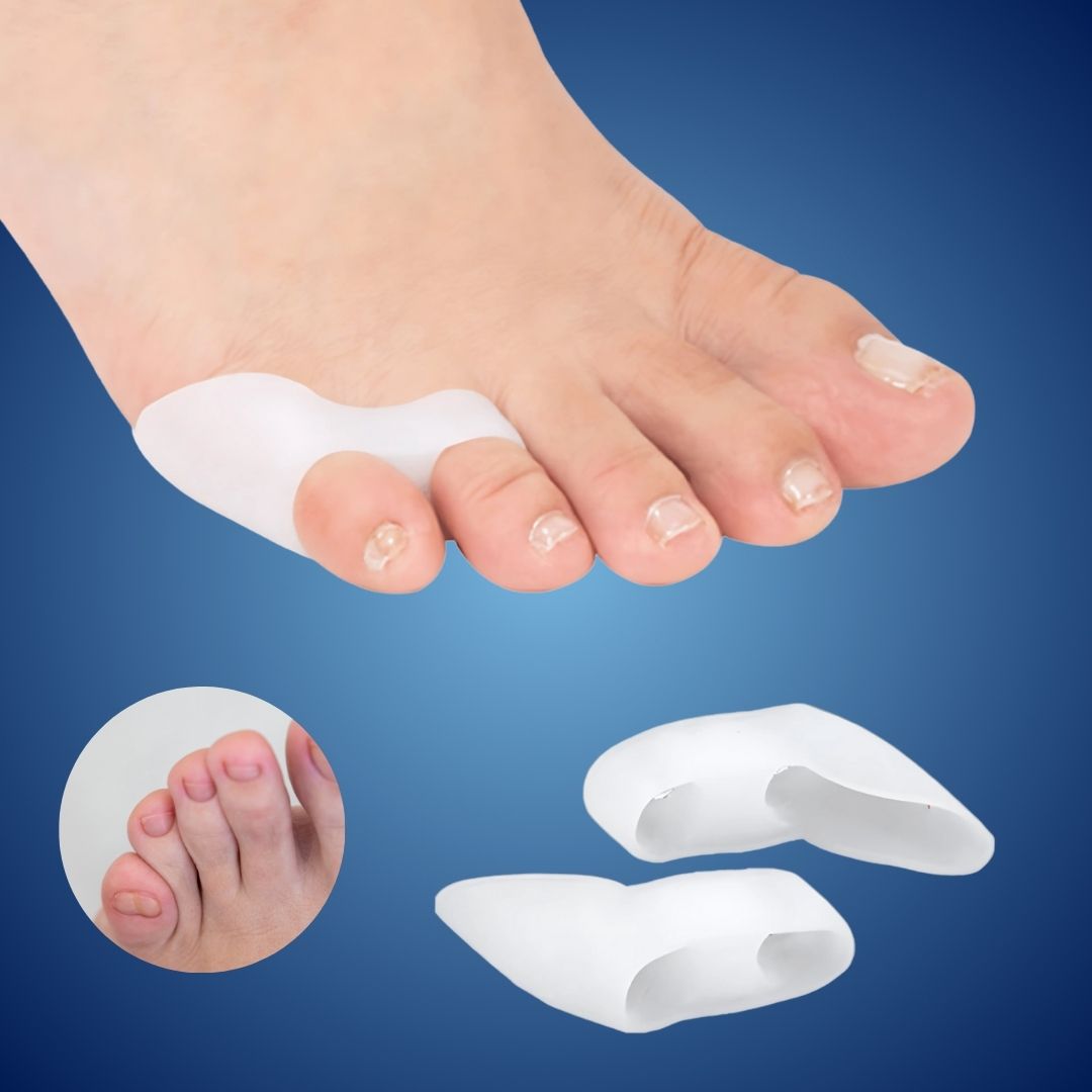 Unisex orthopedic toe spacers for bunion and hammertoe relief. Aligns toes, reduces foot pain.