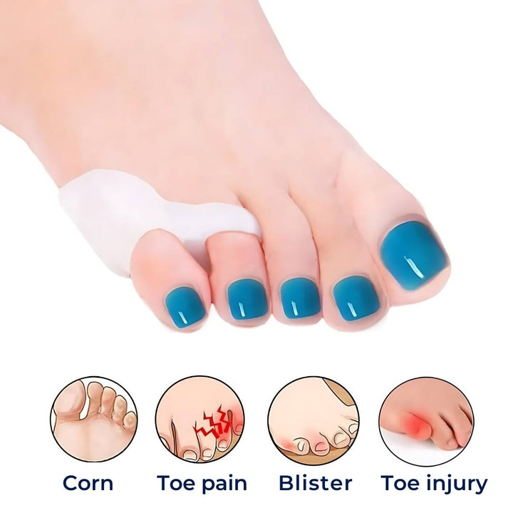 Comfortable unisex toe spacers for daily wear, offering bunion correction & foot pain relief.