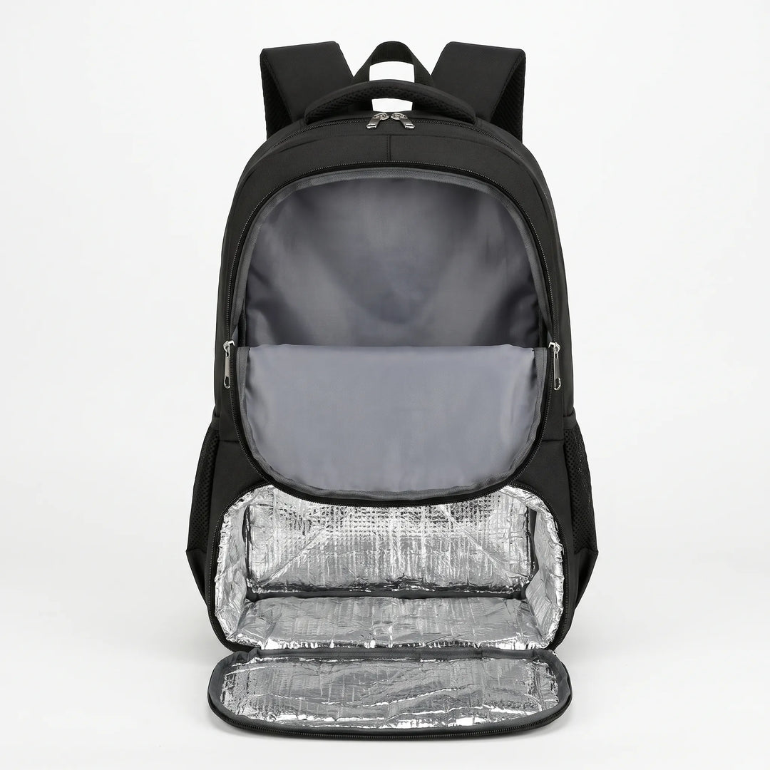 Durable hiking cooler backpack with insulated compartment for food & drinks. Ideal for trail adventures.