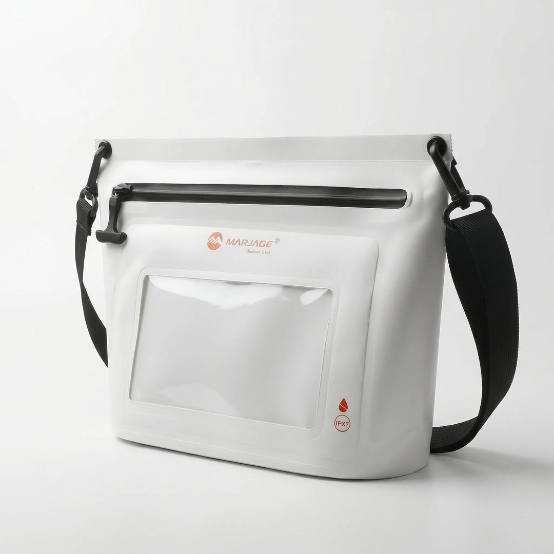 Adventure gear crossbody bag, waterproof with touchscreen phone window, perfect for any outdoor trip.