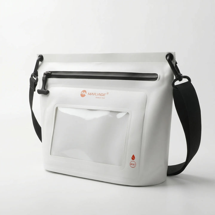 Adventure gear crossbody bag, waterproof with touchscreen phone window, perfect for any outdoor trip.