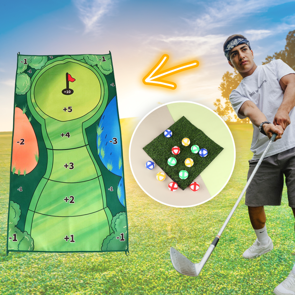 Portable golf game set promotes active play for kids and adults, an ideal outdoor gift.