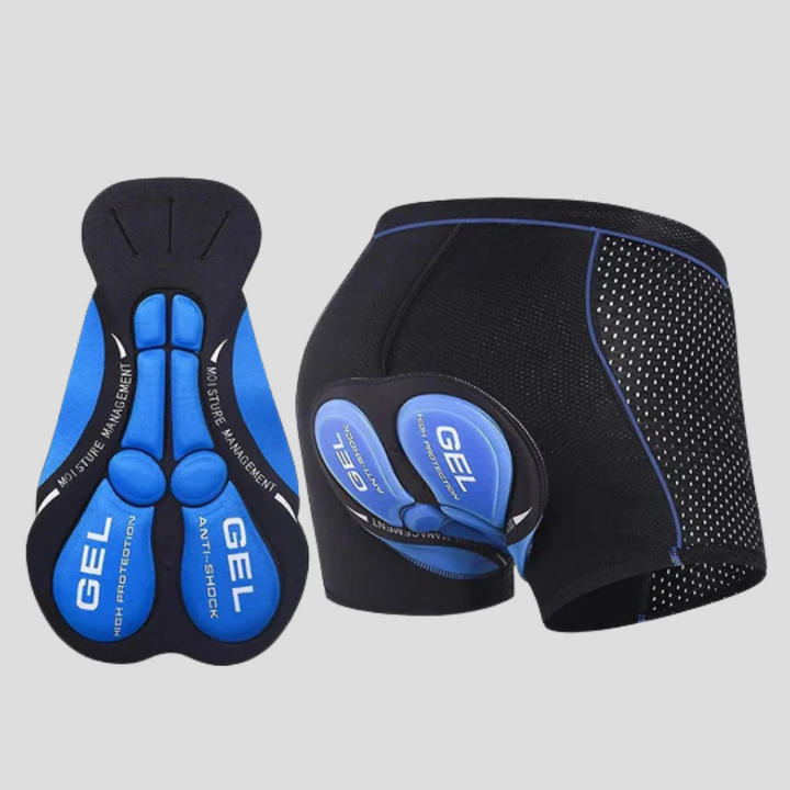 Unisex padded cycling shorts with ergonomic gel cushion for comfortable long-distance rides. Performance bike shorts.