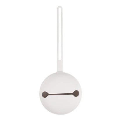 White portable silicone pacifier case, hygienic soother storage to keep pacifiers clean.