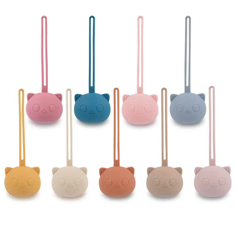 Compact teal silicone pacifier holder, BPA-free newborn accessory for diaper bags.