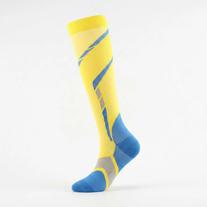 Versatile unisex knee-high sports socks for active support, perfect for running, travel, & gym.