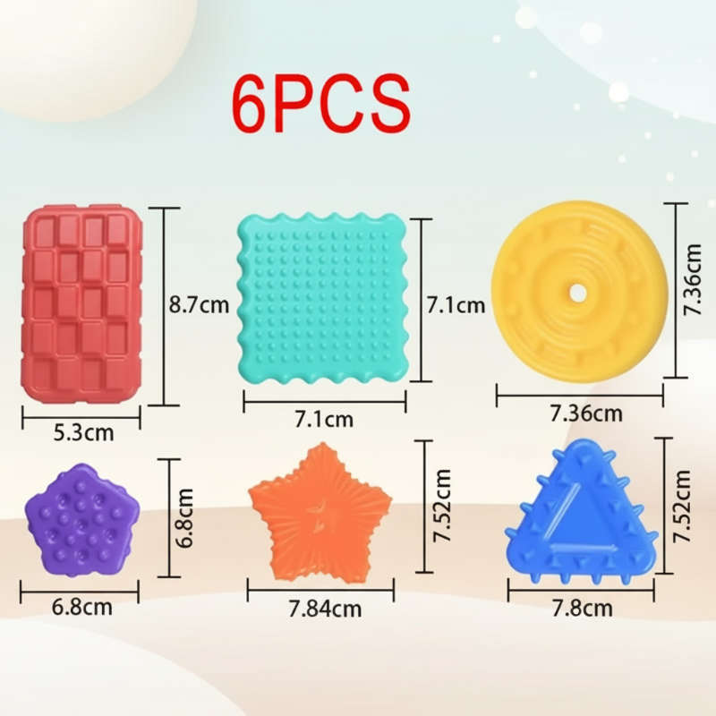 A hand holding a textured silicone stress relief toy, promoting calm and focus