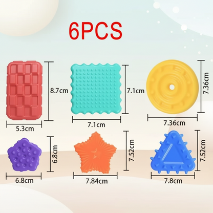 A hand holding a textured silicone stress relief toy, promoting calm and focus