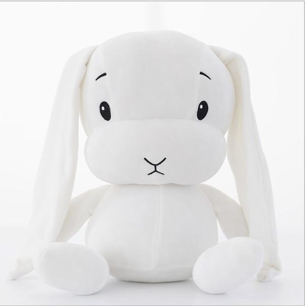 Plush cuddle bunny toy with embroidered features, a safe and soft rabbit for toddlers.