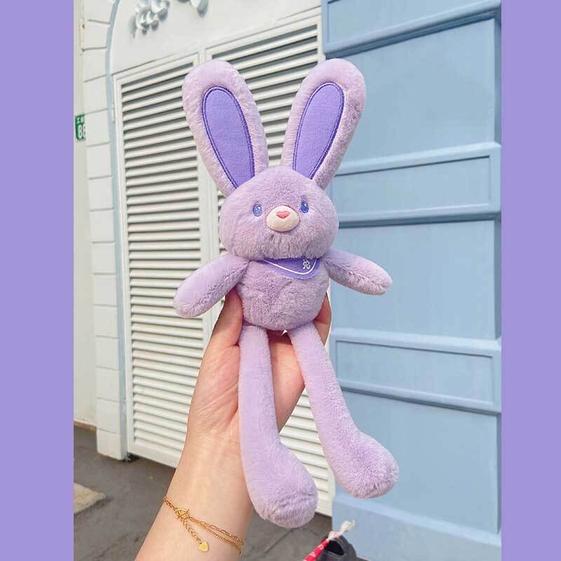 Soft stuffed bunny keychain, long-eared and plush, ideal for kids' toy collection