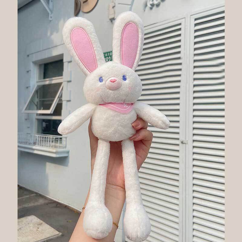 Charming plush rabbit keychain, a cute long-eared animal for bags and keys