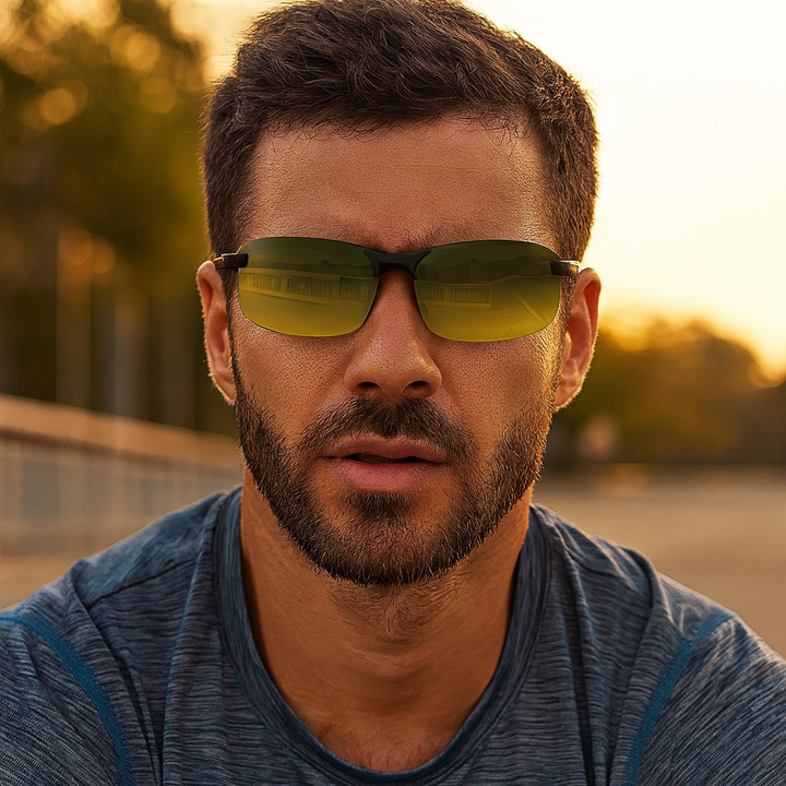 Lightweight polarized photochromic cycling glasses, unisex UV400 sports sunglasses for outdoor performance.