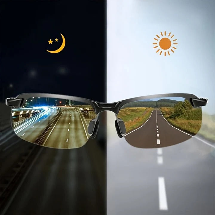 Unisex polarized photochromic sunglasses with UV400 protection. Ideal for outdoor activities, driving & sports.