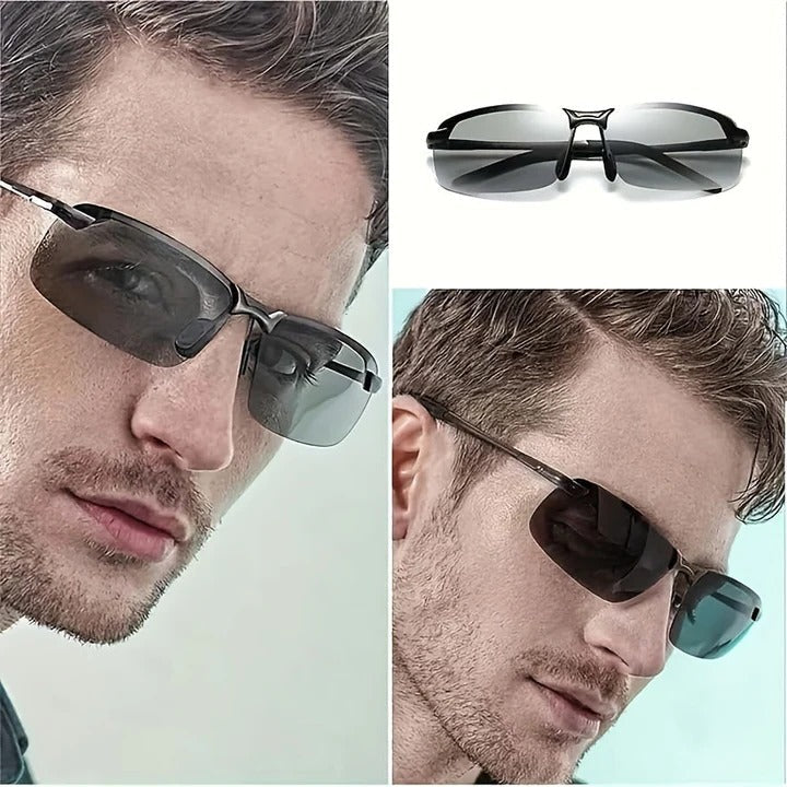 Lightweight unisex polarized sunglasses for cycling, driving & sports. Photochromic lenses reduce glare.