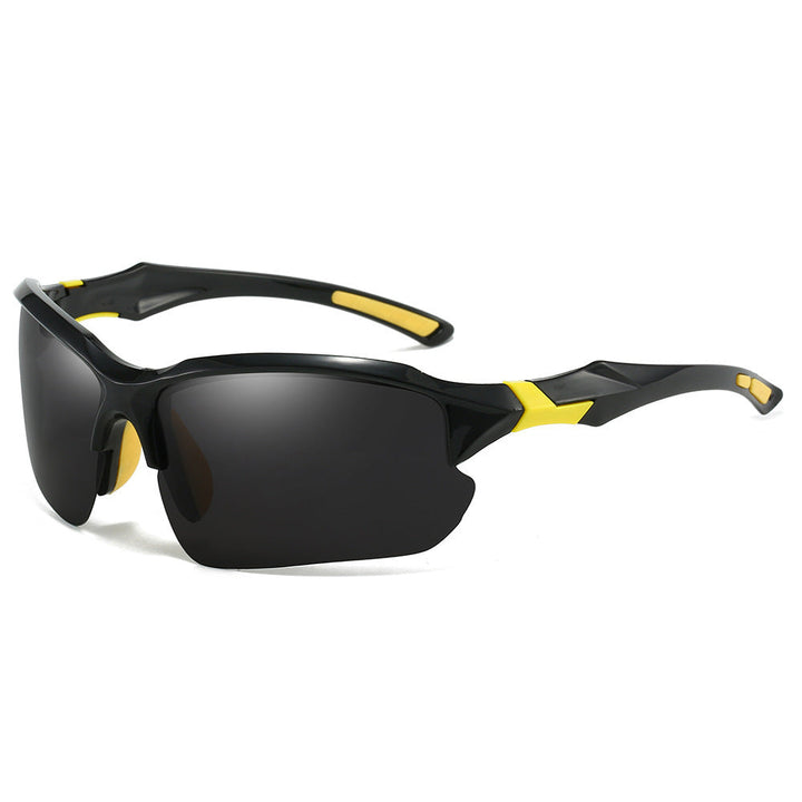 A person wearing unisex polarized sports sunglasses, enjoying clear vision during an outdoor run.