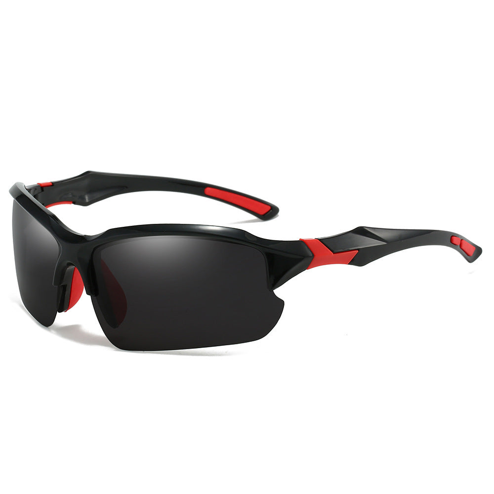 Sports sunglasses with advanced glare reduction, polarized lenses for bright outdoor conditions.