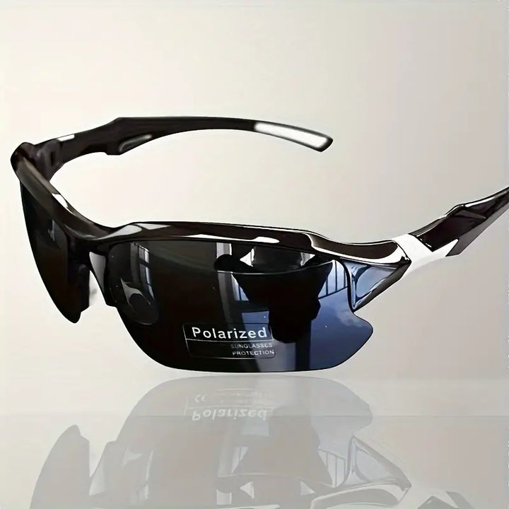 Unisex polarized sports sunglasses with UV protection for glare-free outdoor activities.