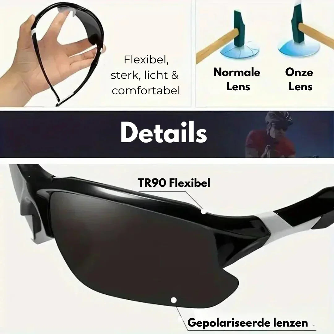 Stylish unisex polarized sports sunglasses for an active lifestyle, featuring UV protection & glare reduction.