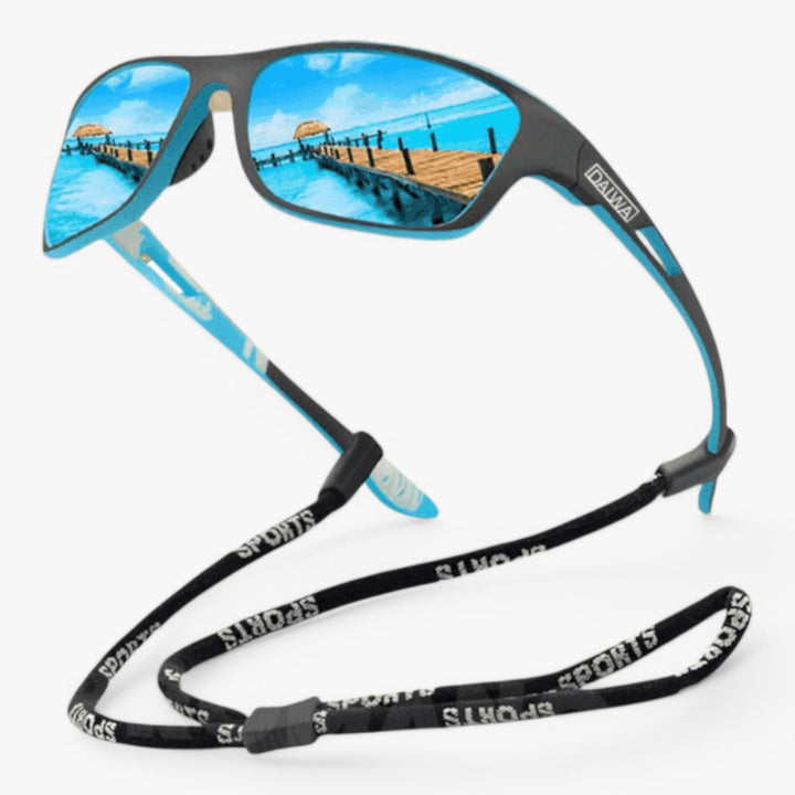 Lightweight unisex sports sunglasses with scratch-resistant polarized lenses for clear vision & UV protection.