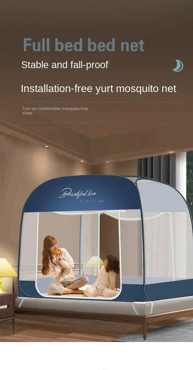 Compact pop-up bed canopy mosquito net, perfect for home defense against insects.
