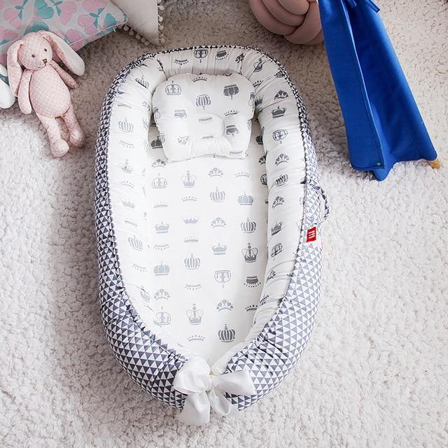 Infant portable sleep nest, unisex design, perfect for safe co-sleeping or supervised naps
