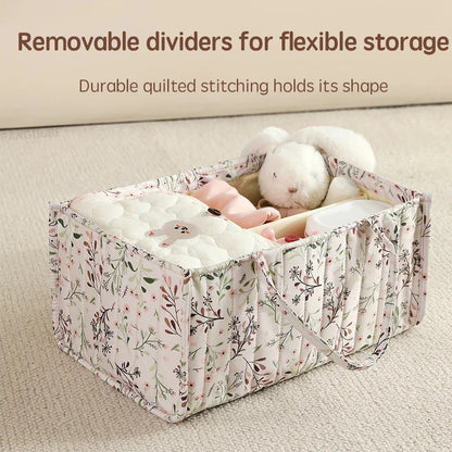 Diaper organizer bag in a neutral color, ideal for baby essentials and on-the-go parents