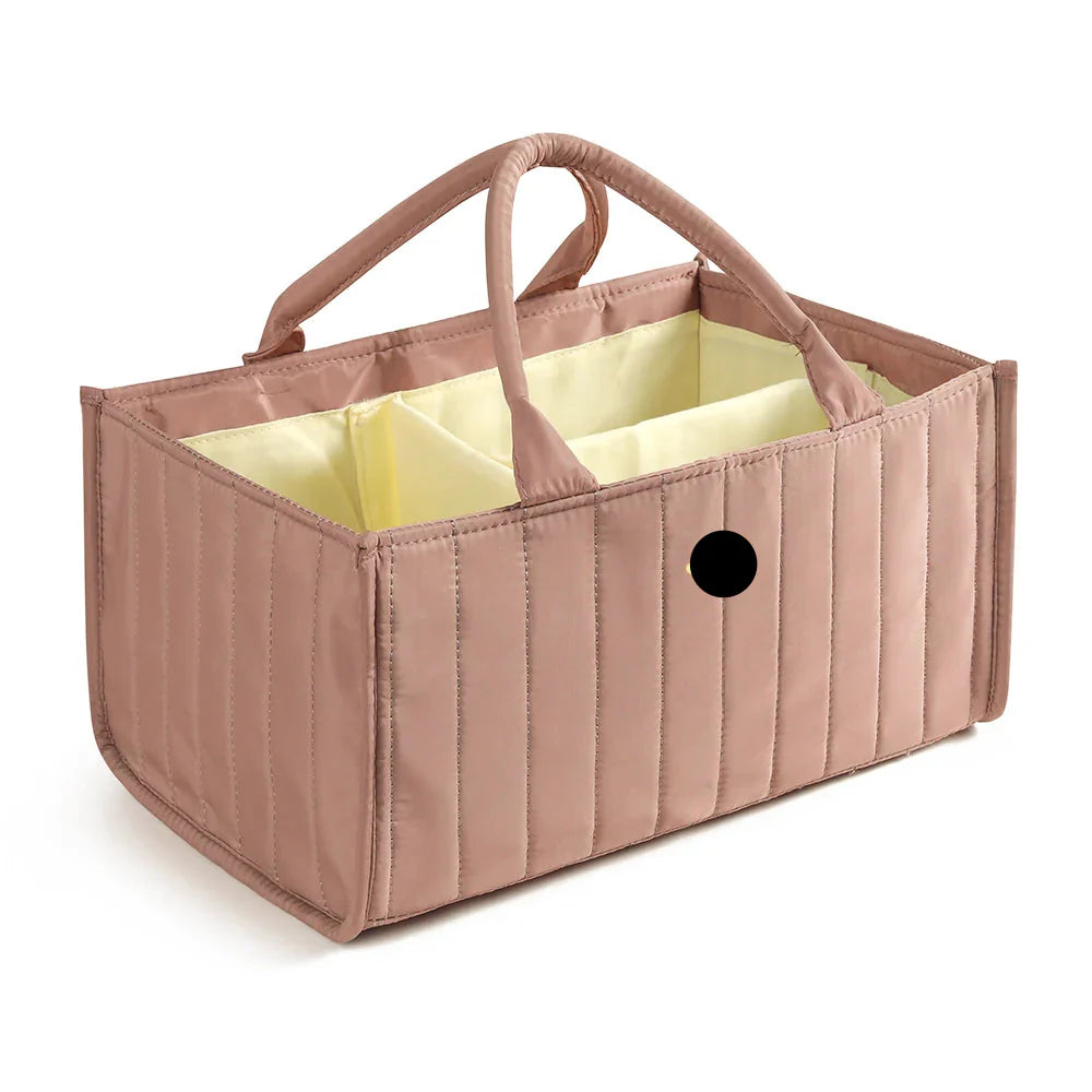 Stylish diaper caddy, a practical baby shower gift for new parents, gray polyester