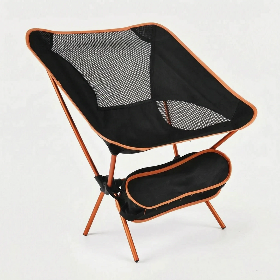 Travel-ready folding beach chair, ultra-portable & lightweight for sunbathing, camping & outdoor fun.