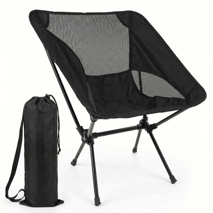 Robust outdoor folding chair, unisex design, perfect portable furniture for any camping or hiking trip.