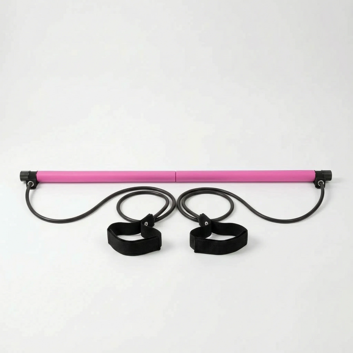 Compact unisex Pilates bar kit, ideal for portable home gym full body workouts & adjustable resistance training.