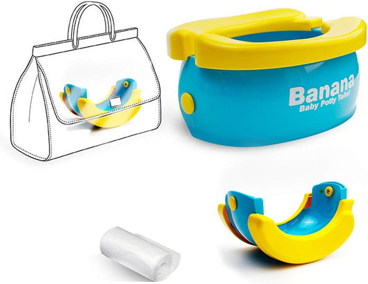 Unisex portable travel potty for toddlers, compact design, ideal for babycare and hygiene on the go.