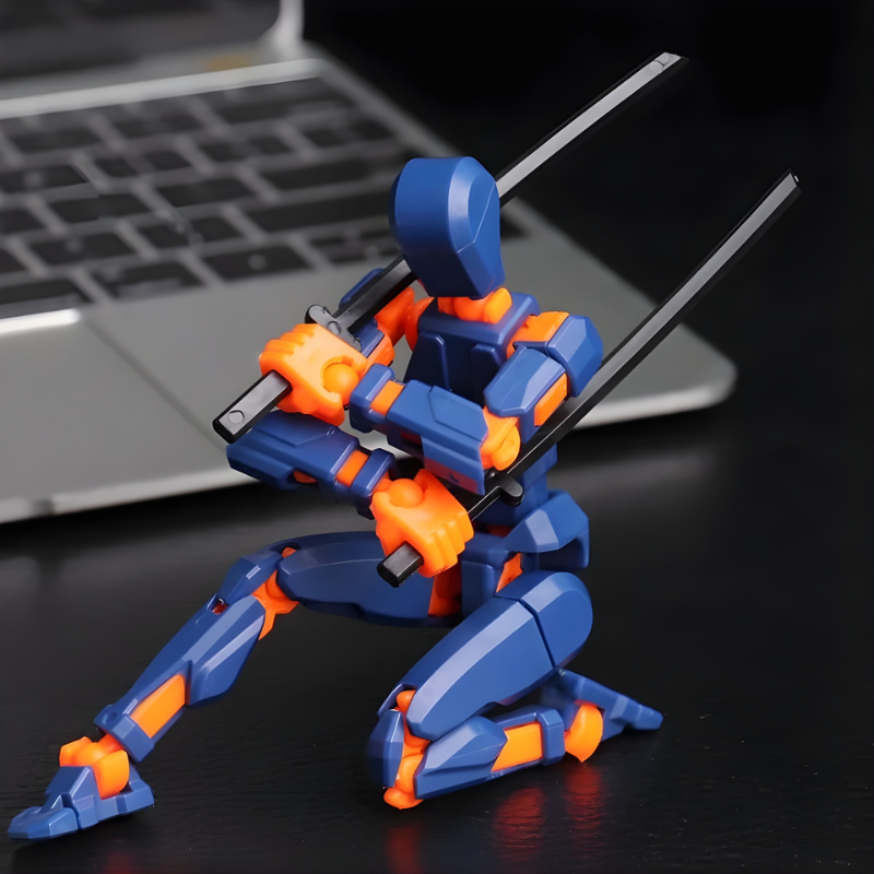 Unisex Posable Articulated Robot Toy Figure, a creative play action figure for kids
