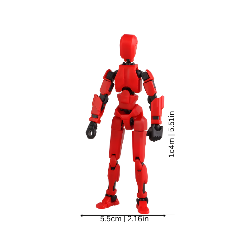 Close-up of Unisex Posable Robot Toy Figure showcasing detailed articulation for artistic model