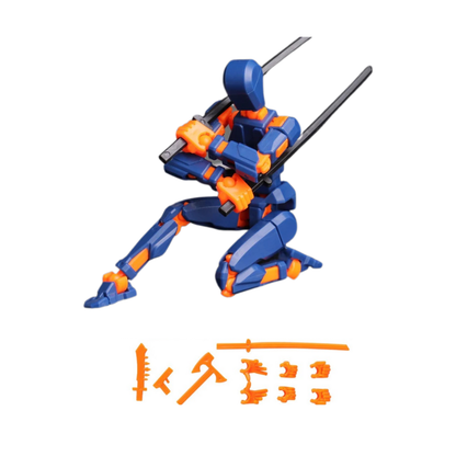 Unisex Posable Articulated Robot Toy Figure in a dynamic pose, ideal for storytelling and play