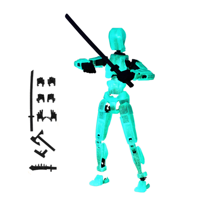 Unisex Posable Articulated Robot Toy Figure with multiple points of movement, enhancing storytelling
